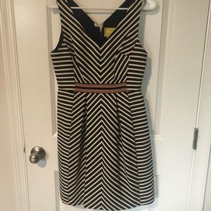 Sleeveless and Striped A-Line Dress